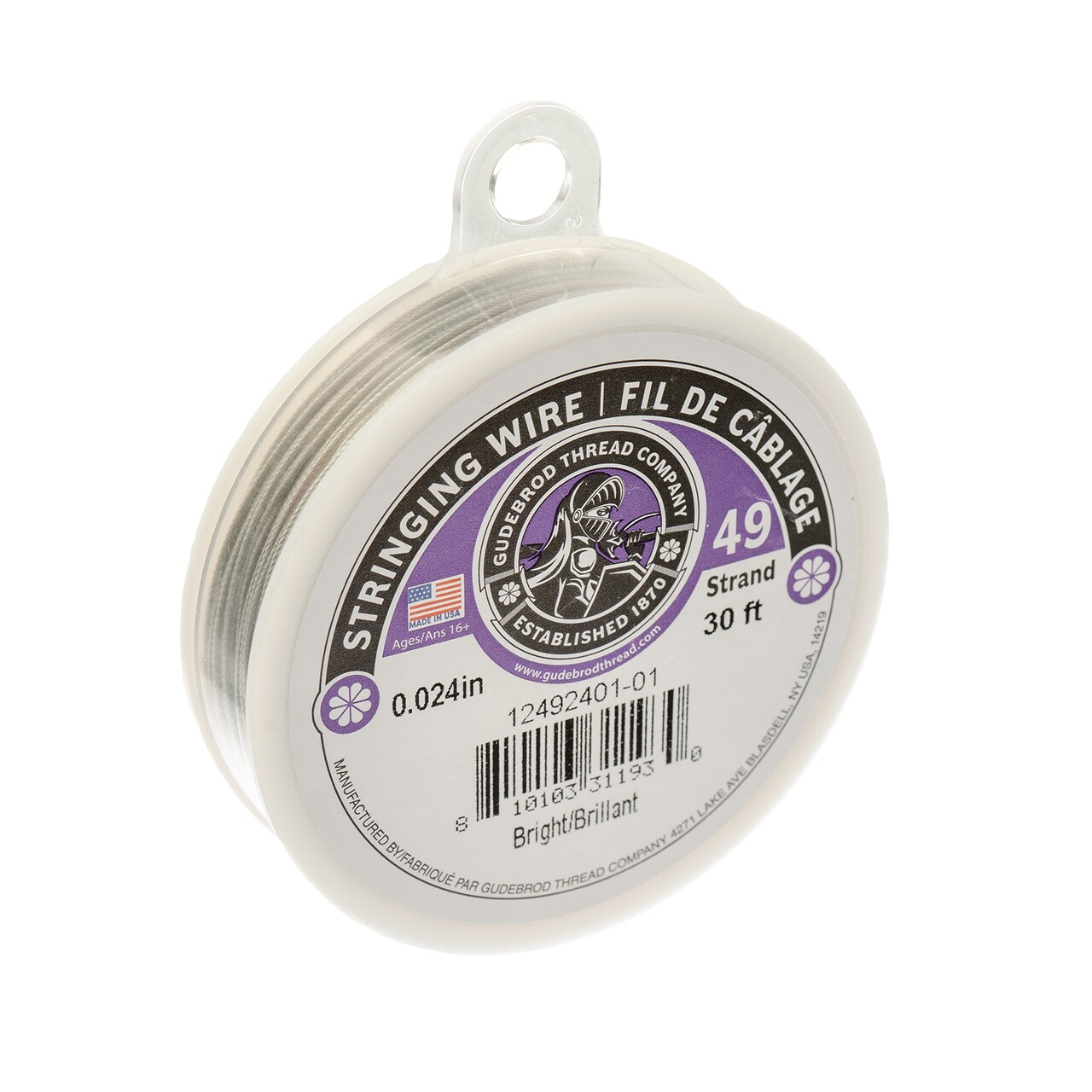 Gudebrod 49-Strand Stainless Steel Jewelry Wire | Made in USA